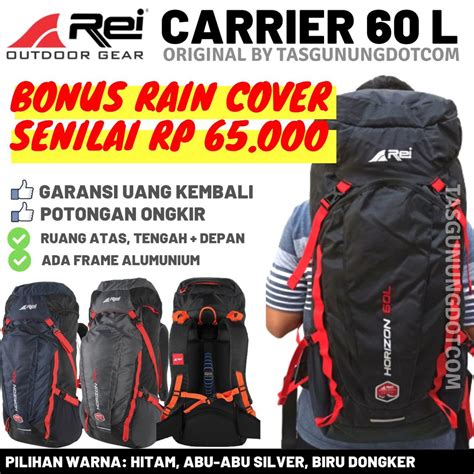 Jual Rei Liter Tas Gunung Carrier Arei Horizon Hitam Abu Abu