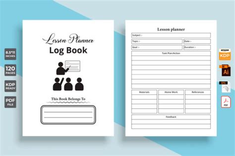 Lesson Planner Log Book KDP Interior Graphic By Iftikharalam Creative