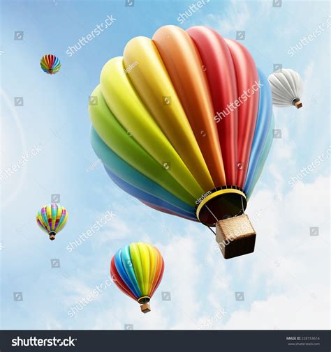 Hot Air Balloon Isolated On White Stock Illustration Shutterstock