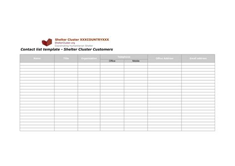 Free Printable Customer List Templates Pdf Excel Word