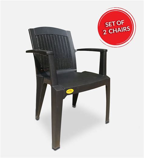 Buy Omega Plastic Chairs In Black Finish Set Of 2 At 19 OFF By