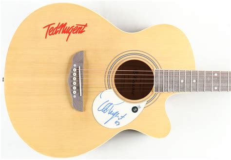 Ted Nugent Signed Acoustic Guitar Inscribed Beckett