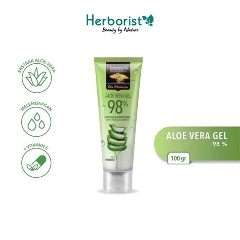 Jual Herborist Aloe Vera Gel 98 Kemasan Tube Soothing And Moisturizing 100ml Shopee Indonesia