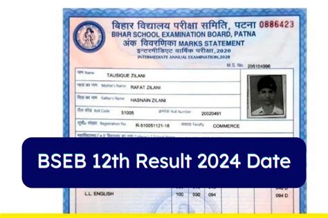 Bseb 12th Result 2024 Date 12th Result 2024 Bihar Board Official