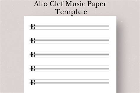 Printable Alto Clef Sheet Music Alto Clef Sheet Music Template Blank Alto Clef Staff Paper