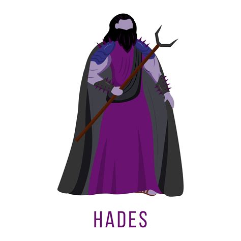 Hades Flat Vector Illustration Ancient Greek Deity God Of Death