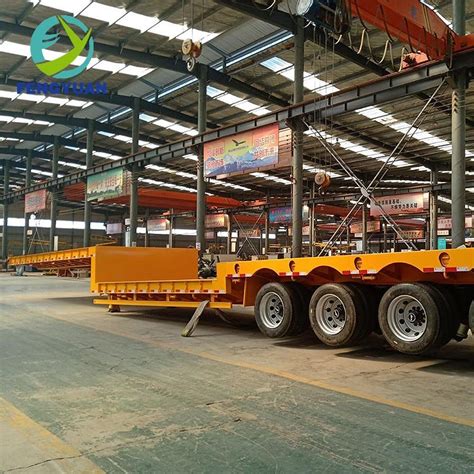 Fengyuan 3 Axis Gooseneck Lowboy Lowbed Semi Trailer Lowbed Semi