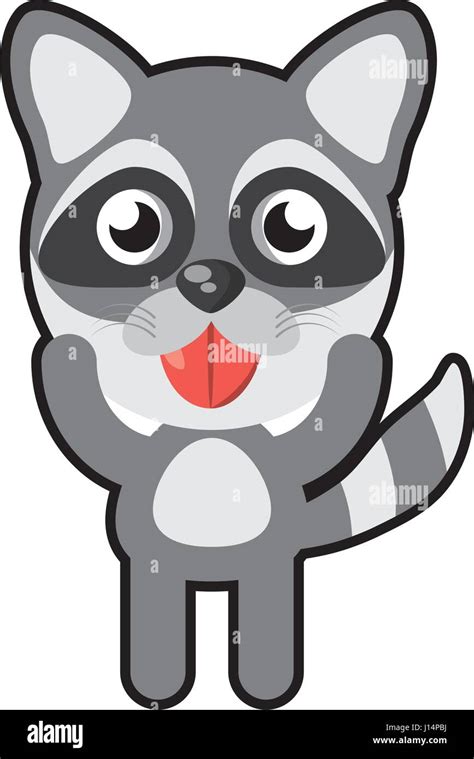 Kawaii Raccoon Animal Toy Vector Illustration Eps 10 Stock Vector Image