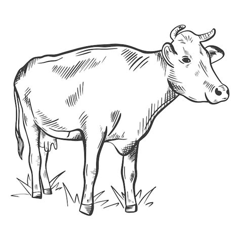 Premium Vector Hand Sketch Cow Isolated Object