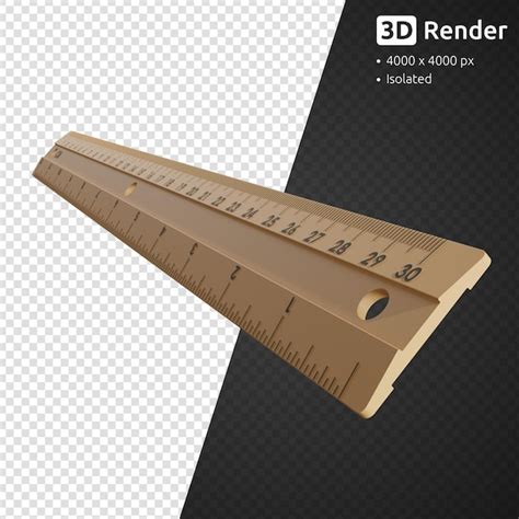 Premium Psd Wooden Ruler Isolated