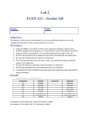 Post Lab Node Voltages And Equivalent Circuits Docx Lab Ecen