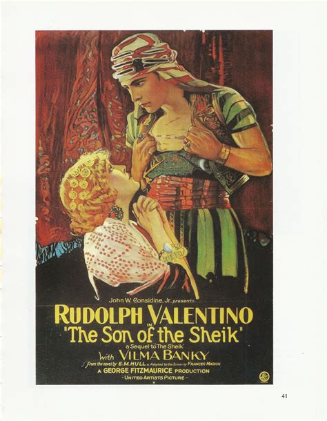 Silent Movie Poster Son Of Sheik Rudolph Valentino Rudolph