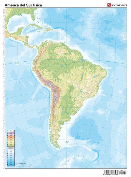 Mapa Mudo Fisico America Del Sur Ed Vicens Vives Oca Didó