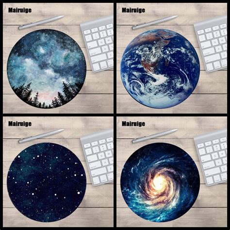 Mairuige Tapis De Souris Universel Star Earth Game Tapis Rond