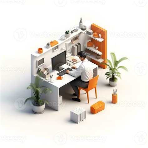 Isometric 3d Office Worker Ai Generative 30602757 Stock Photo At Vecteezy