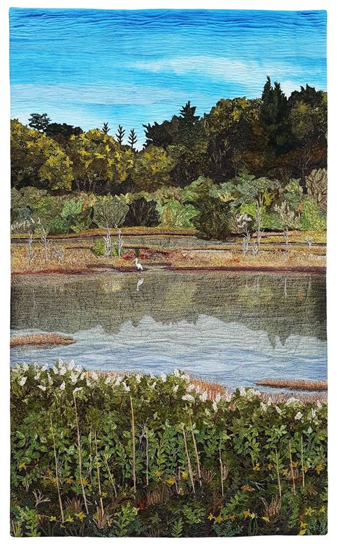 Salt Marsh Egret | SAQA - Studio Art Quilt Associates