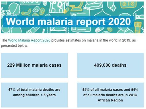 2020 Who World Malaria Report Released Rotarians Against Malaria