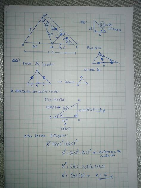 En Un Tri Ngulo Rect Ngulo Abc Recto En B Se Traza La Mediana Bm Si