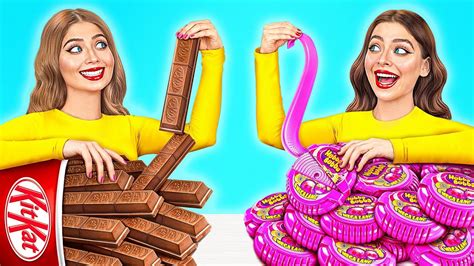 Tantangan Permen Karet VS Makanan Coklat Momen Lucu Choco DO