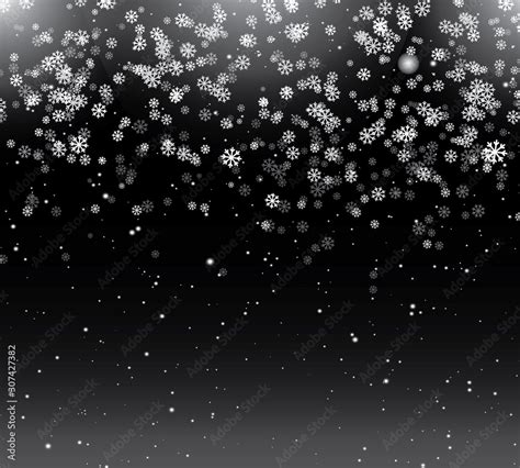 Falling Snowflakes Illustration Snowfall Symbol In Different Random