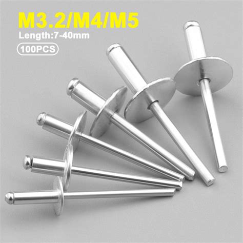 M M M Large Cap Aluminum Rivet Self Plugging Rivet Big Head Pull