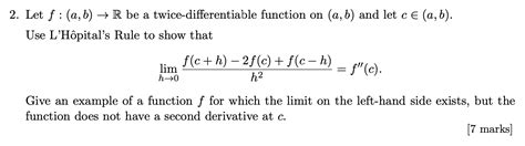 Solved 2 Let F A B R Be A Twice Differentiable