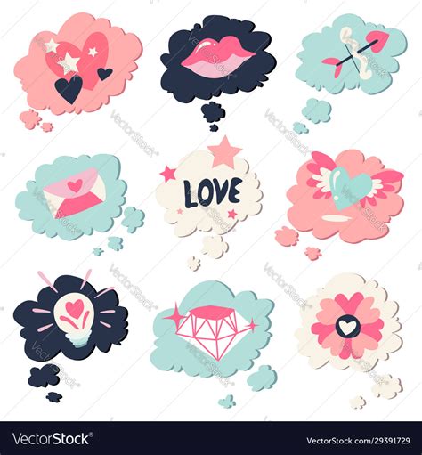 Happy Valentines Day Pack Love Stickers Royalty Free Vector