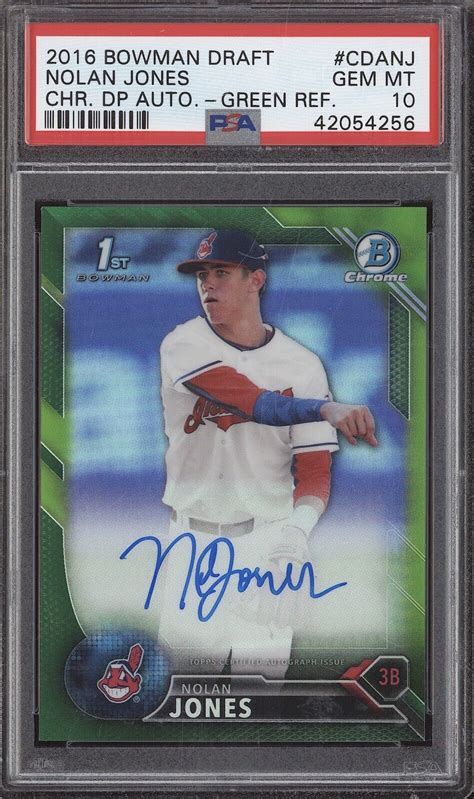 Nolan Jones 2016 Bowman Draft CDA NJ Chrome DP Auto Green Refractor