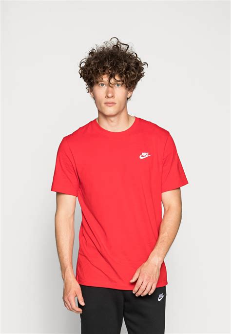 Nike Sportswear Club Tee T Shirt Basic University Red White Rot