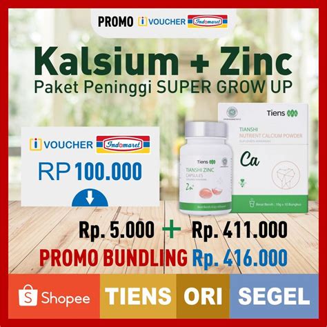 Jual Paket Bundling Tiens Nutrient Calcium Nhcp Isi 10 Sachet Zinc