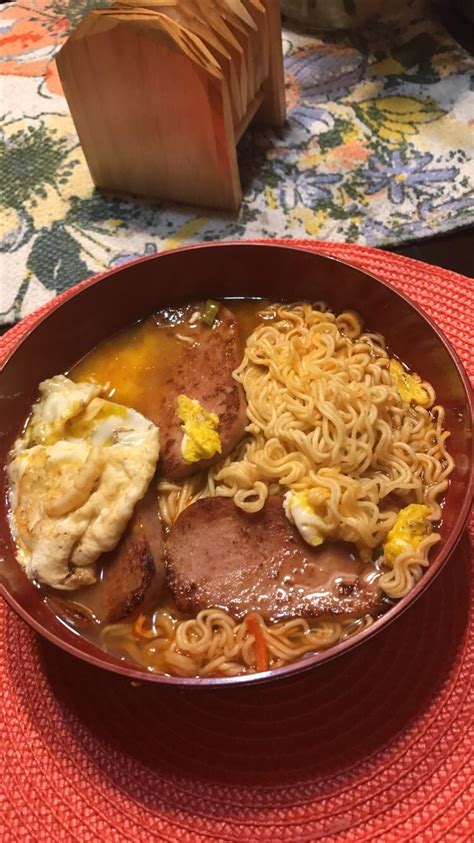 Israbi Ramen Noodles With Egg And Spam