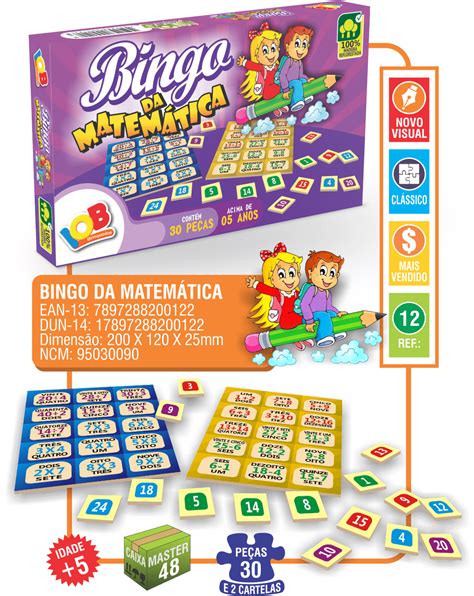 Jogo Bingo Da Matem Tica Pedagogico Educativo Iob Brinquedos Tem Tem