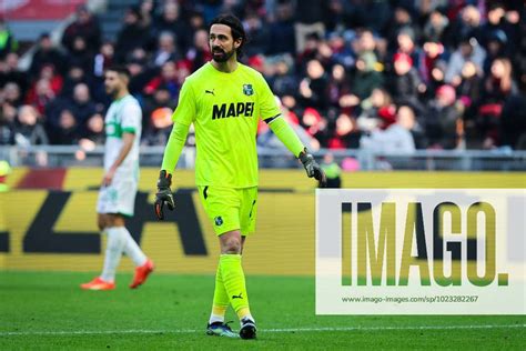 January Milan Italy Andrea Consigli Of Us Sassuolo Looks On