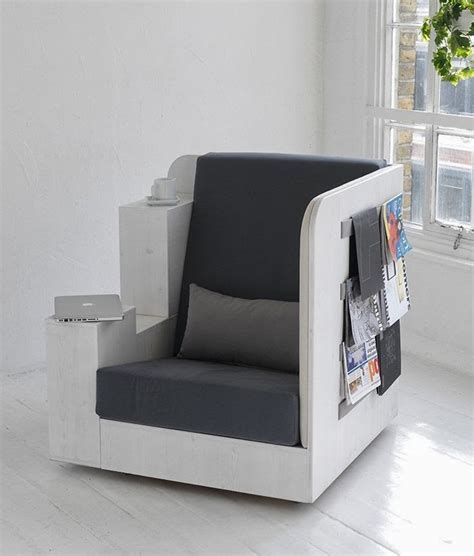 creative chair design ideas - chair and workplace and library in one piece