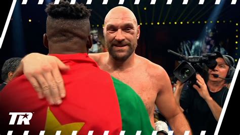 Tyson Fury And Francis Ngannou Embrace After Historic Fight Fury Gets Decision Win Youtube