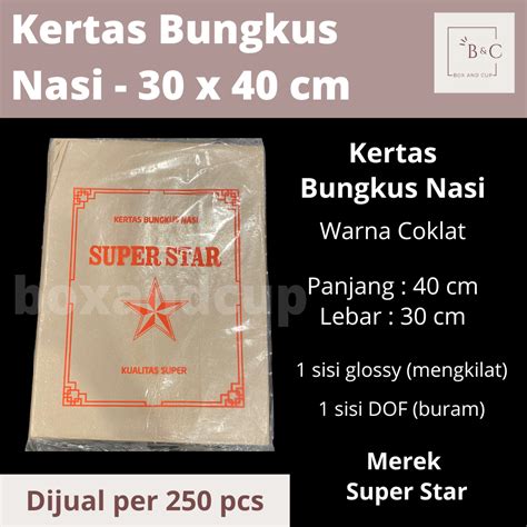 Jual Kertas Bungkus Nasi Coklat Ukuran X Cm Isi Lembar Kertas