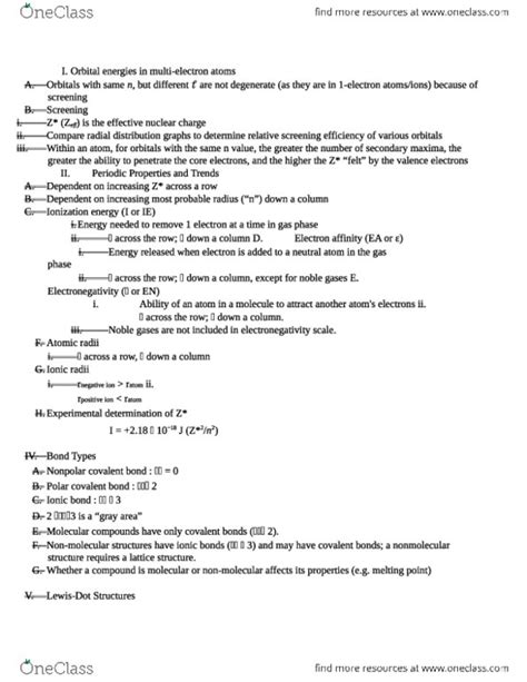 L07 Chem 111A Midterm Exam 3 Study Outline OneClass