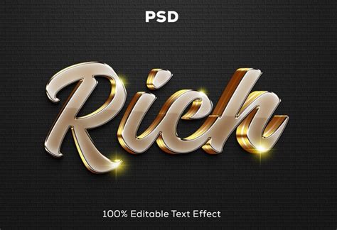 Premium PSD Rich Glossy 3d Editable Text Effect Design