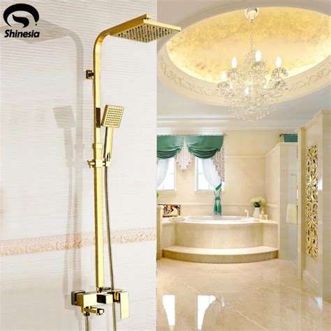 Shinesia grifo de latón dorado de lujo para baño mezclador montado en