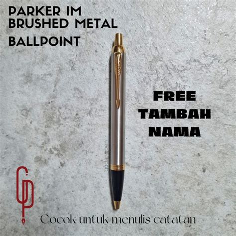 Jual Pulpen Parker Original Im New Brushed Metal Gold Trim Klip Emas