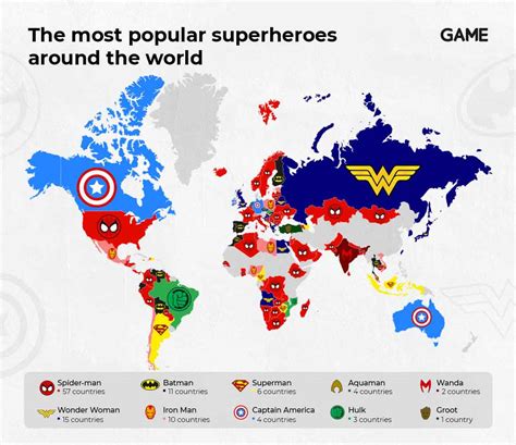 Marvel Vs Dc Mapa Revela Los Superh Roes M S Populares En Cada Pa S