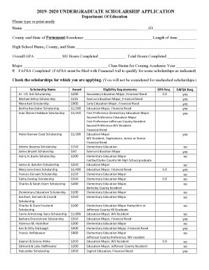 Fillable Online Undergraduate Scholarship Program National Institutes