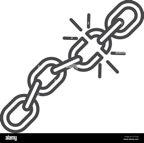 international human rights day broken chain symbol vector illustration line icon style Stock ...