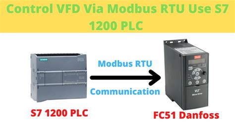 Control FC51 Danfoss VFD Via Modbus RTU Use S7 1200 PLC Industrial