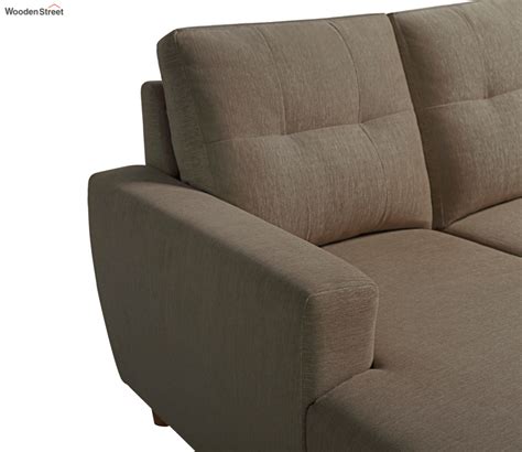 Buy Yolo 3 Seater Left Aligned L Shape Sofa Set Brown Upholstery