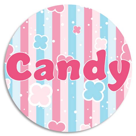 Candy 3 Pack Circle Stickers 3 Inch Name Tag Water Bottle School