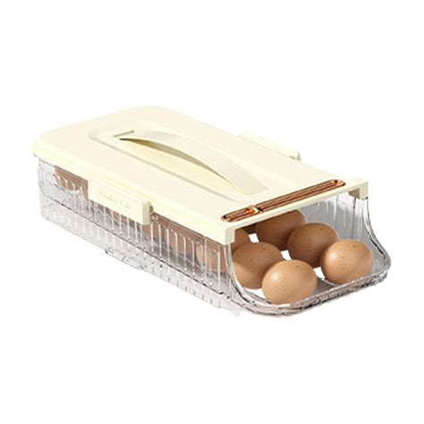 Chziua Rack Egg Holder For Fridge Auto Scrolling Egg Holder Floors