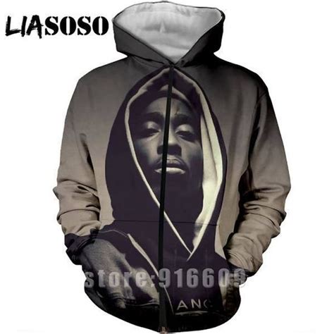 Pull homme long Tupac 2Pac 90 s rappeur Harajuku survêtement 3D sweat à