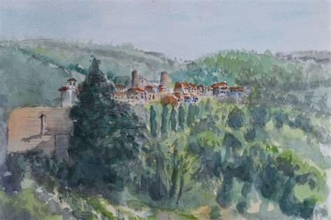 French village Watercolor And Ink, Village, France, Painting, Art, Art Background, Painting Art ...