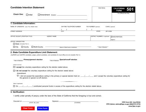 Fppc Form 501 Fill Out Sign Online And Download Fillable Pdf